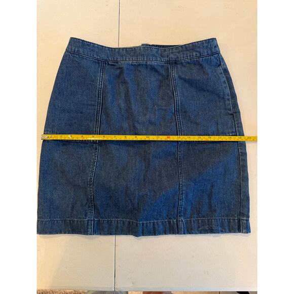085 Boden Blue Denim Mini Classic Skirt Sz 6R - Picture 5 of 7